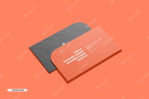 Single rounded corner business card mockup