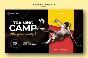 Soccer club training camp banner template