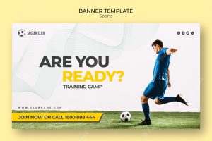 Soccer club training camp banner template
