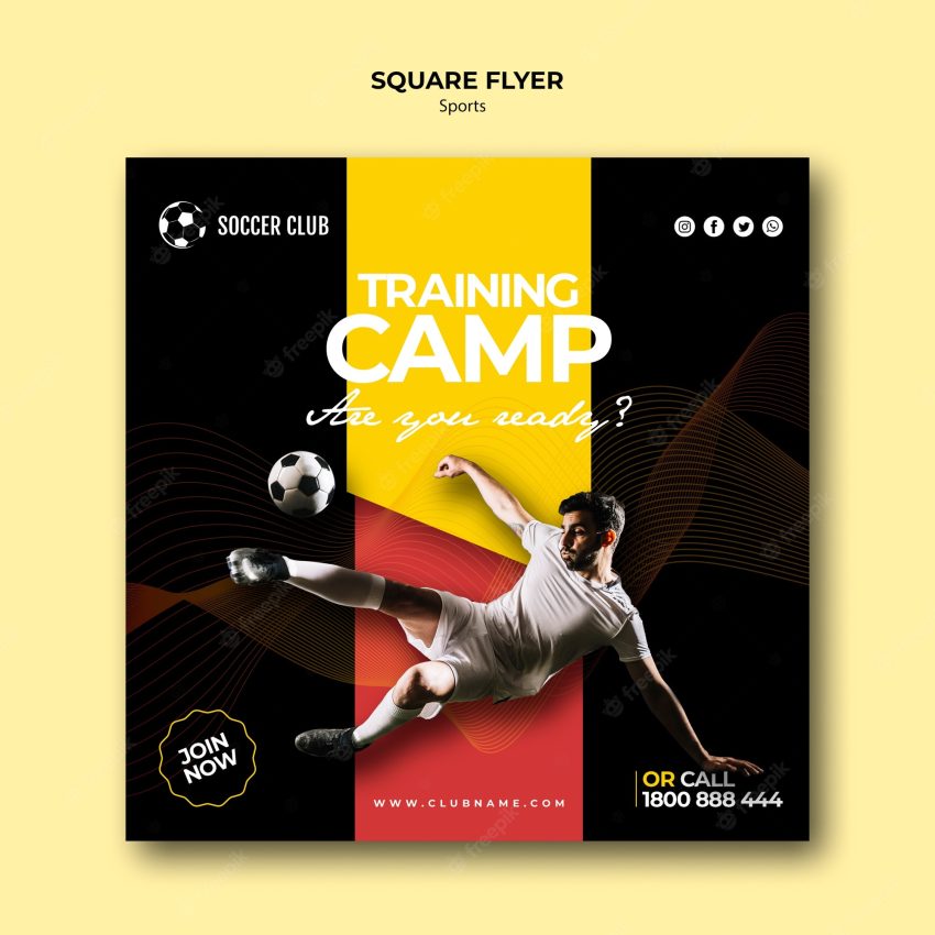 Soccer club training camp flyer