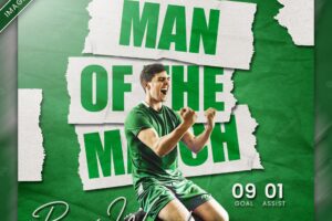 Soccer man of the match banner template