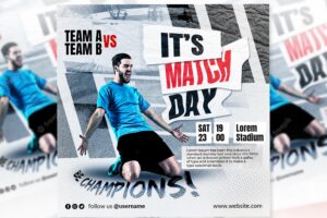 Soccer match day event social media post template