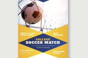 Soccer match sport flyer template