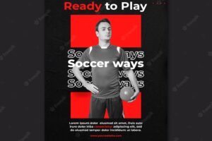 Soccer player flyer template