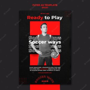 Soccer player flyer template