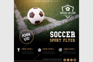 Soccer sport flyer with photo