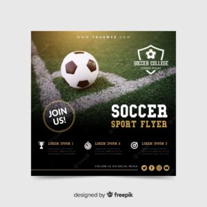 Soccer sport flyer with photo