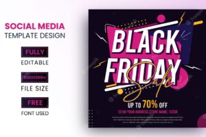 Social media post black friday design for instagram with super offers and promotions
