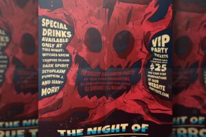 Spooky halloween party flyer template