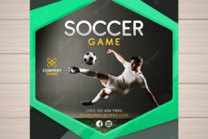 Sport banner template with photo