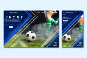Sport landing page template with photo