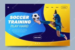 Sport landing page with image template