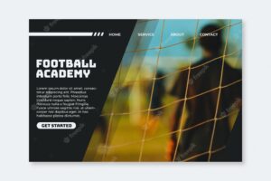 Sport landing page with picture