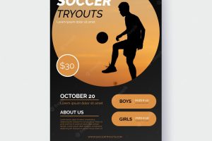 Sport poster template with photo