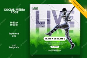 Sports social media and instagram post template