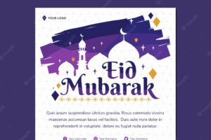 Square flyer for eid mubarak