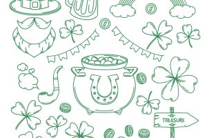 St. patrick's day doodle element collection