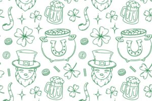 St. patrick's day seamless pattern design background