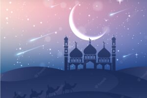 Stars and moon ramadan background