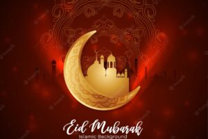 Stylish elegant eid mubarak festival islamic background design vector