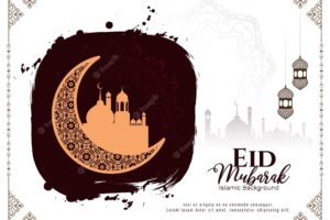 Stylish elegant eid mubarak festival islamic background design vector