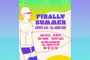 Summer party flyer template design