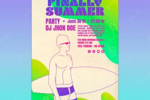 Summer party poster template design