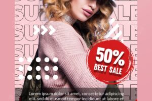 Super fashion sale new collection for promotion social media instagram post stories banner template