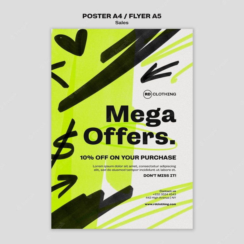 Super sales vertical poster template