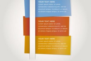Three colorful infographics card