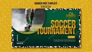 Tournament school of soccer banner template