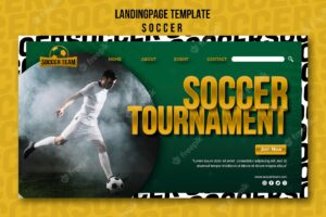 Tournament school of soccer landing page template