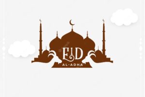 Traditional eid al adha islamic festival celebration card design