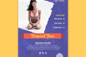 Tropical destination flyer template
