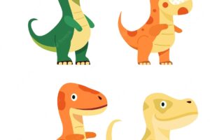 Tyrannosaurus set cartoon illustration