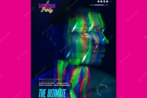 The ultimate neon night party poster template