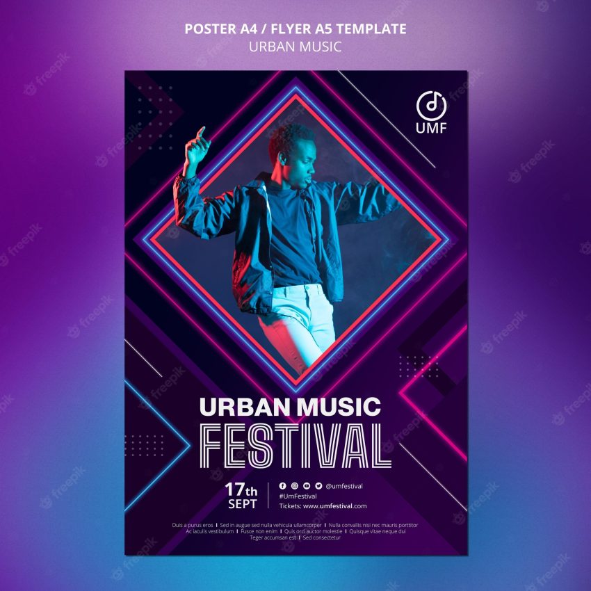 Urban music poster template