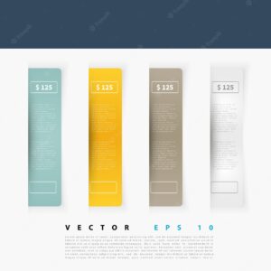 Vector set of blank rectangle labels