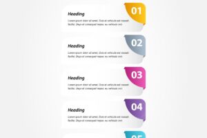 Vector vertical infographic design with icons 5 options or 5 steps process diagram flow chart info graph
