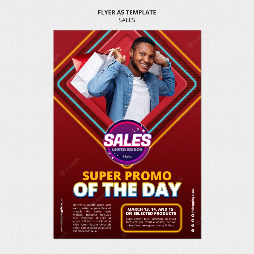 Vertical flyer template for sales