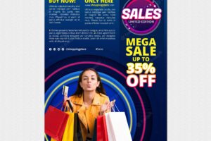 Vertical flyer template for sales
