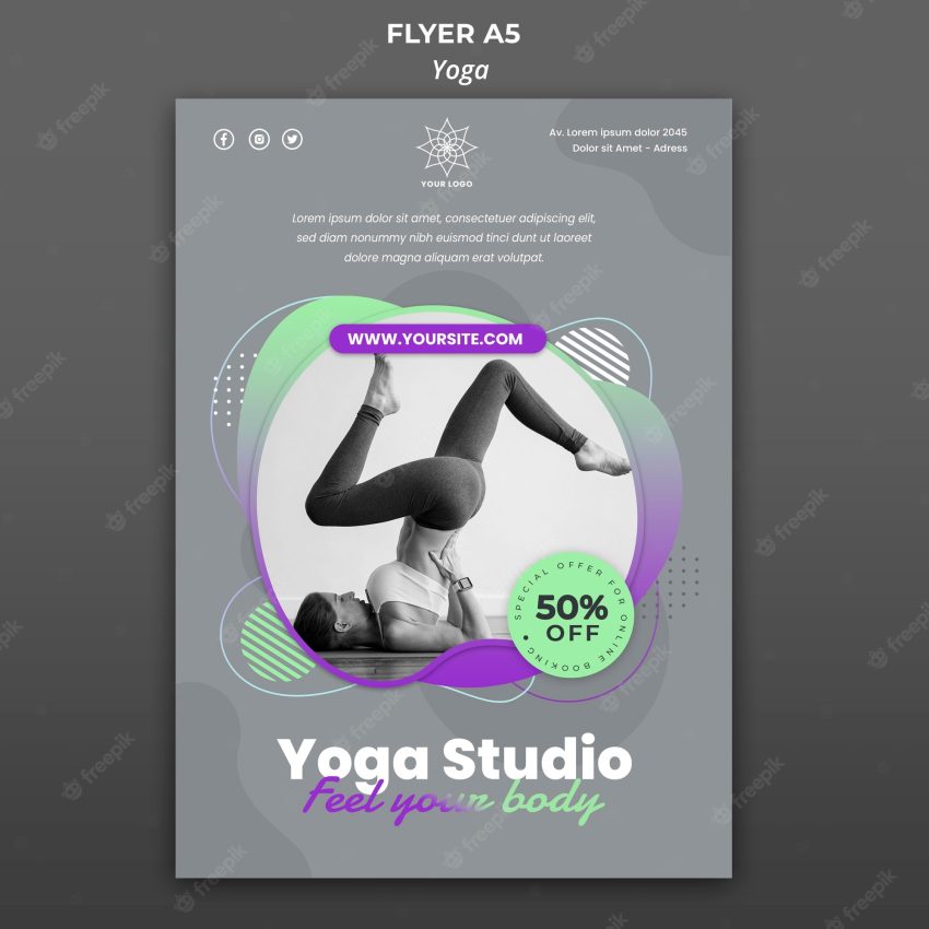 Vertical flyer for yoga lessons