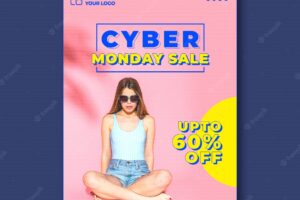Vertical poster for cyber monday shopping