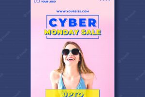 Vertical poster for cyber monday shopping