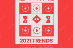 Vertical poster for new year review and trends