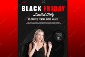 Vertical poster template for black friday sale