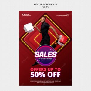 Vertical poster template for sales