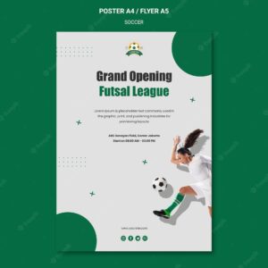 Vertical poster template for women's football league