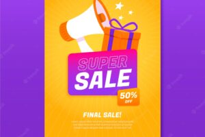 Vertical sale poster template