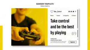 Video game banner template style